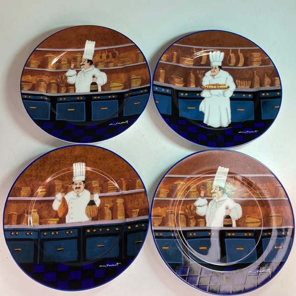 Williams Sonoma Guy Buffet “Les Chef” Retired Series Made in Japan Plates - Picture 1 of 11